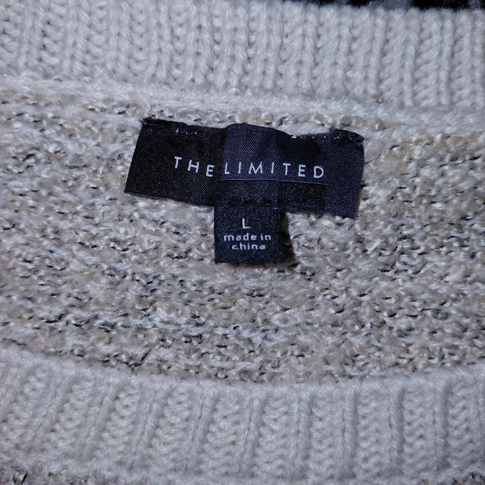 The Limited Oatmeal Heather Knit Sweater Large L Vanilla Girl Minimalist Cozy